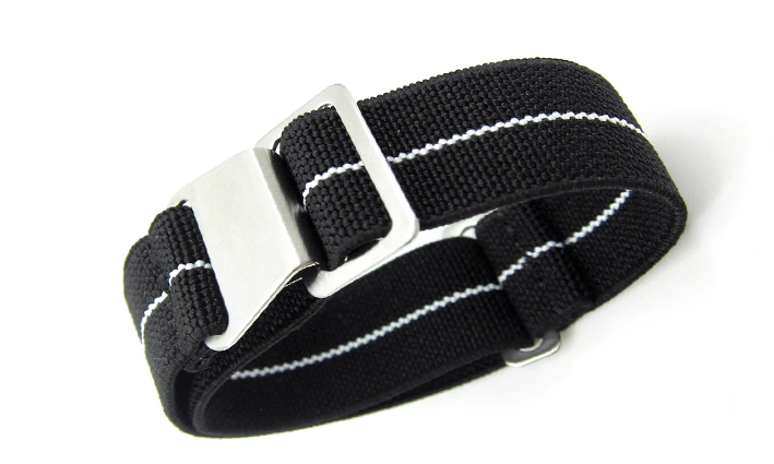 Elastische Nato Strap zwart/wit | Nato Straps 