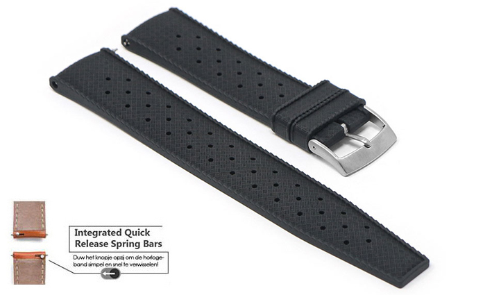 Horlogeband Tropical zwart | voor Garmin horloge bandjes 