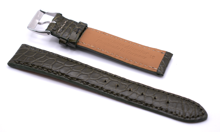 Horlogeband Frosted olivegreen | passend voor Junghans