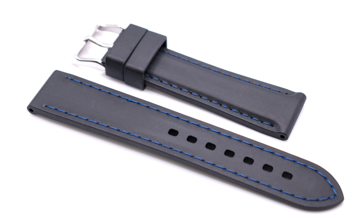 Horlogeband caoutchouc Bonetti | Blauw Stiksel