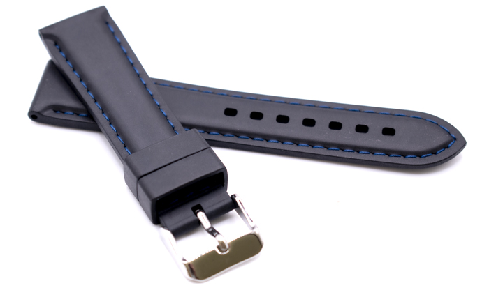 Horlogeband caoutchouc Bonetti | Blauw Stiksel