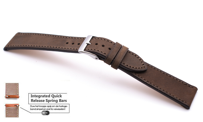 Horlogeband Mountain Nubuck Bruin | voor Asus ZenWatch