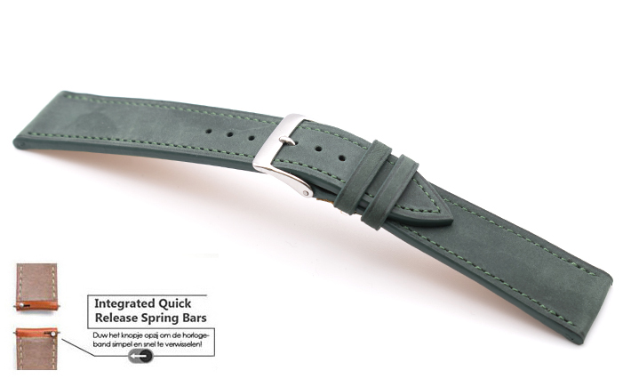 Horlogeband Mountain Nubuck groen | voor Fromanteel 