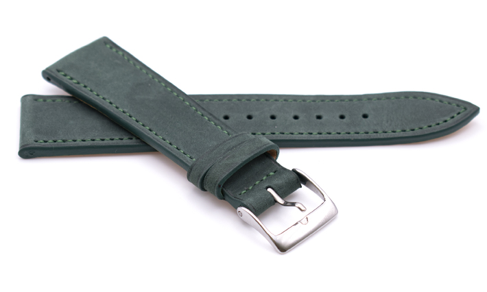Horlogeband Mountain Nubuck groen | voor Leer
