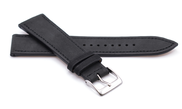 Horlogeband Mountain Nubuck zwart | voor Zeno