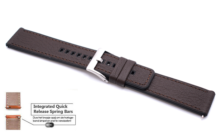 Horlogeband Toni bruin | voor Garmin horloge bandjes