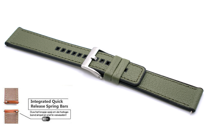 Horlogeband Toni olijfgroen | voor Garmin horloge bandjes