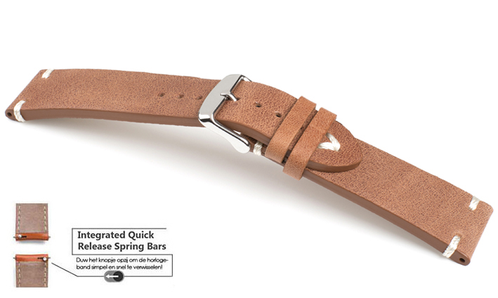 Horlogeband V band cognac | voor Smartwatch bandjes