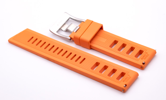 Horlogeband Rubber Iso-Frane Style Oranje | passend voor Omega