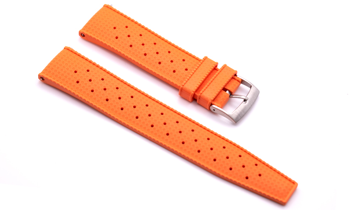 Horlogeband Tropical oranje | voor Leer 