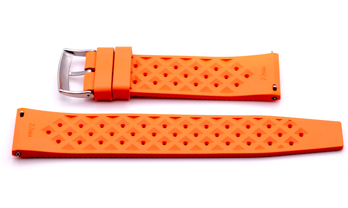 Horlogeband Tropical oranje | voor Leer