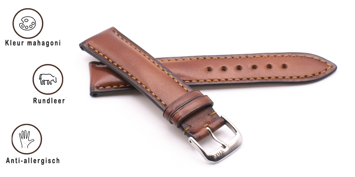 Horlogeband Two Tone mahagoni | voor Timex