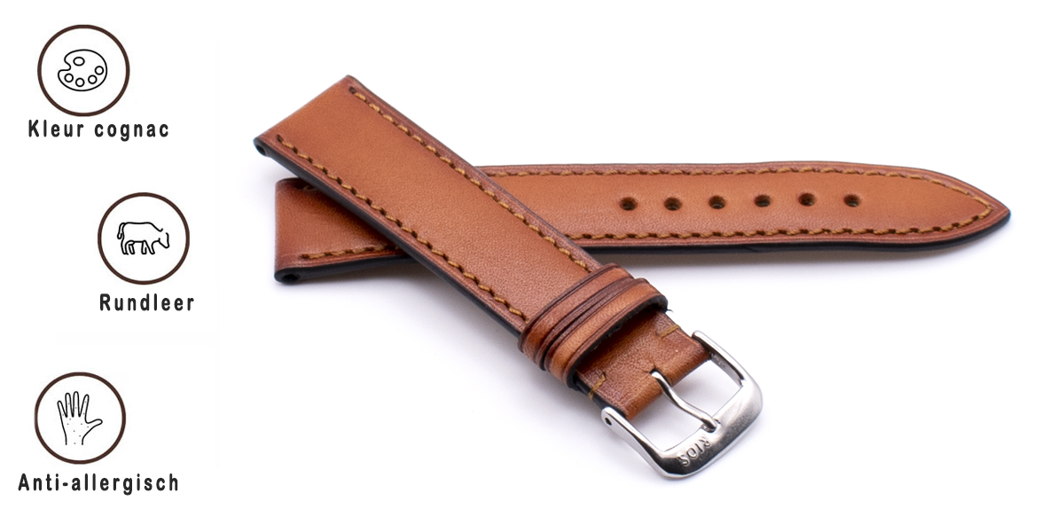 Horlogeband Two Tone cognac | voor Frederique Constant