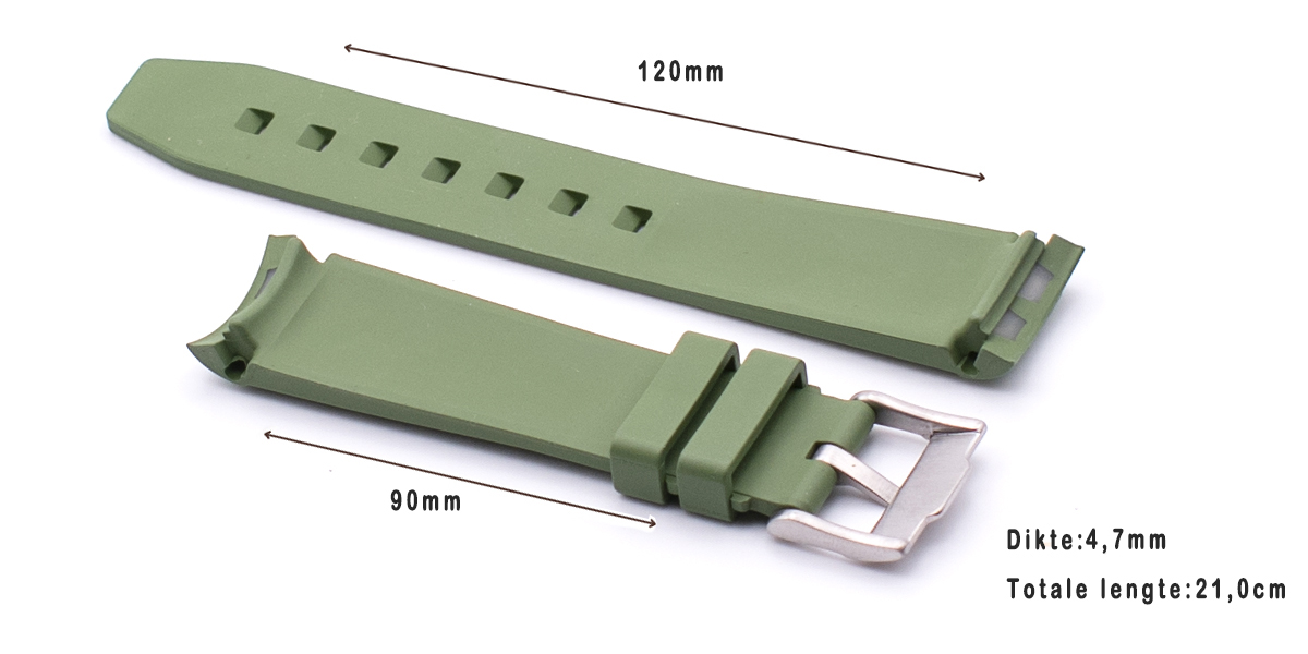 Horlogeband Rubber Seamaster groen | voor Omega