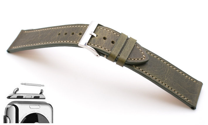 Horlogeband Italian Calf  Groen | voor Apple watch 