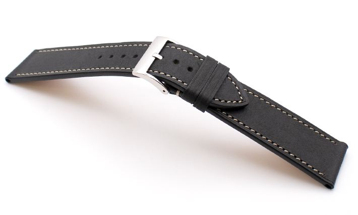 Horlogeband Italian Calf  Zwart | voor Leer