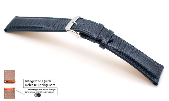 Horlogeband Lizzard Donkerblauw | voor Fromanteel 