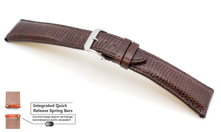 Horlogeband Lizzard bruin | voor Fromanteel 