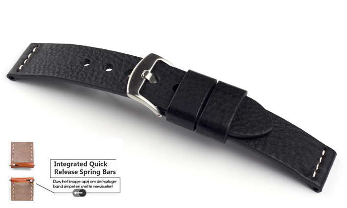 Horlogeband Ravenna zwart | voor Motorola Moto
