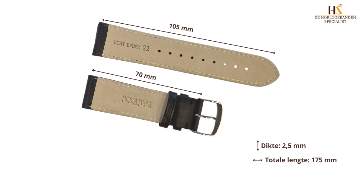 Horlogeband Chur zwart | voor Fossil Q