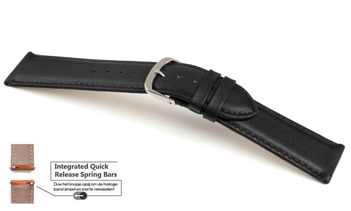 Horlogeband Chur zwart | voor Fossil Q 
