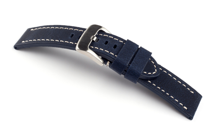 Horlogeband Terra blauw | voor Leer