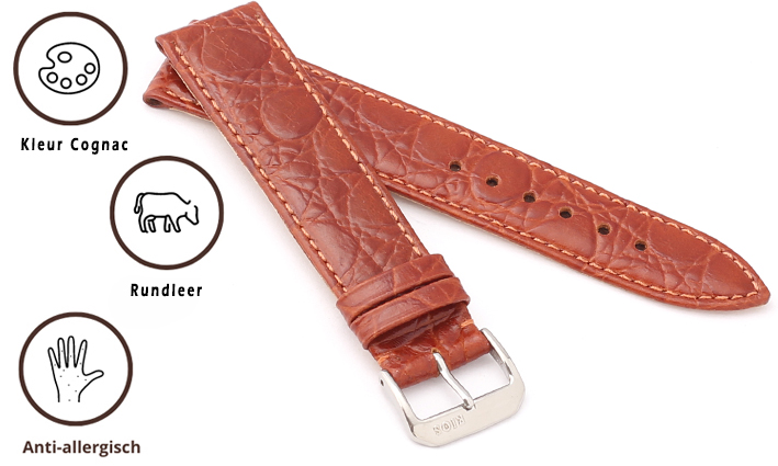 Horlogebandje Brazil cognac | voor Timex