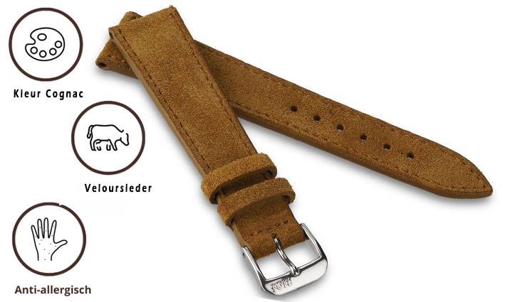 Horlogebandje Franklin cognac | voor Meistersinger