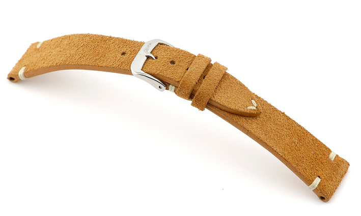 Suede horlogebandje Hudson cognac | voor Fortis