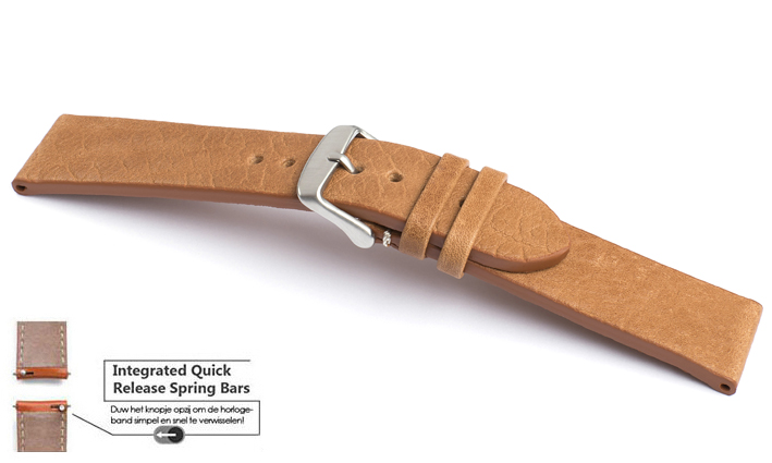 Horlogeband Fargo cognac | voor Pebble 