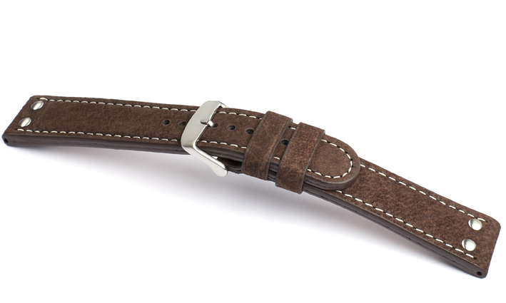 Horlogeband Flieger 2X2 bruin | voor Oris