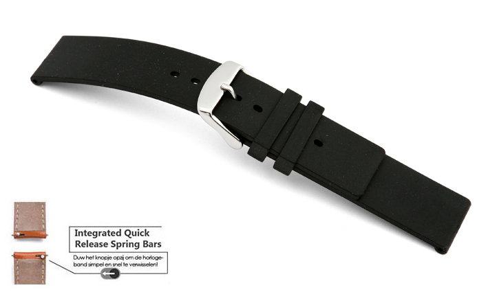 Horlogeband rubber Atlanta zwart | voor Michael Kors Smartwatch‎