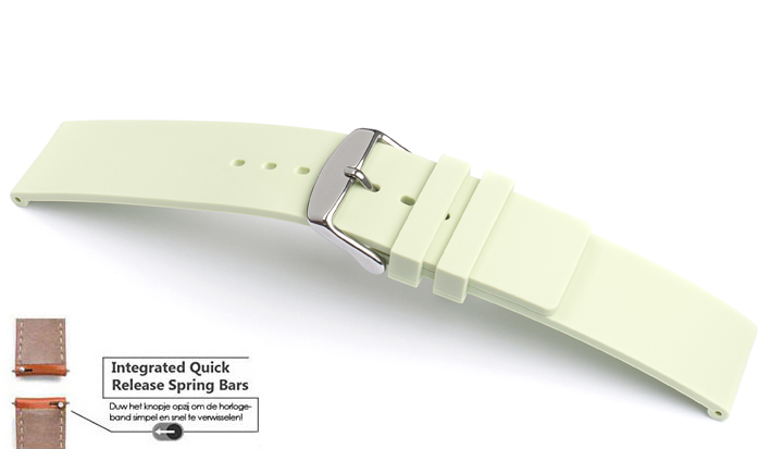 Horlogeband rubber Atlanta mint | voor Fossil Q