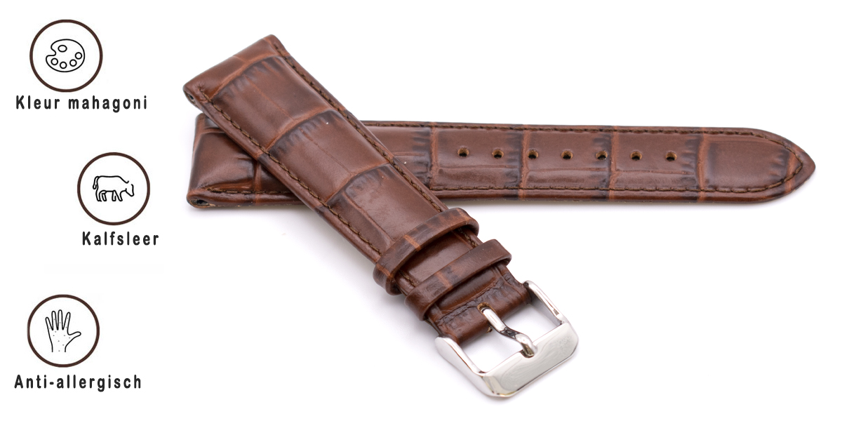 Horlogeband Arizona mahagoni | voor Frederique Constant