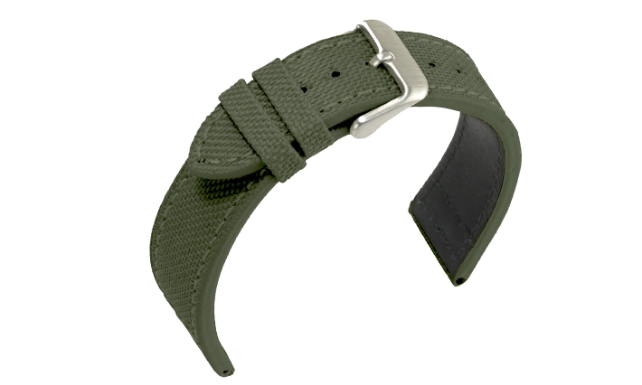 Horlogeband Canvas Olivegreen | voor Certina