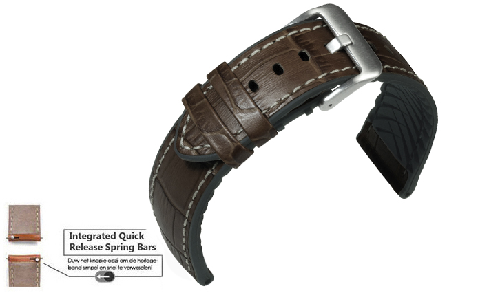 Horlogeband Waterproof Paul donkerbruin | voor Cookoo 