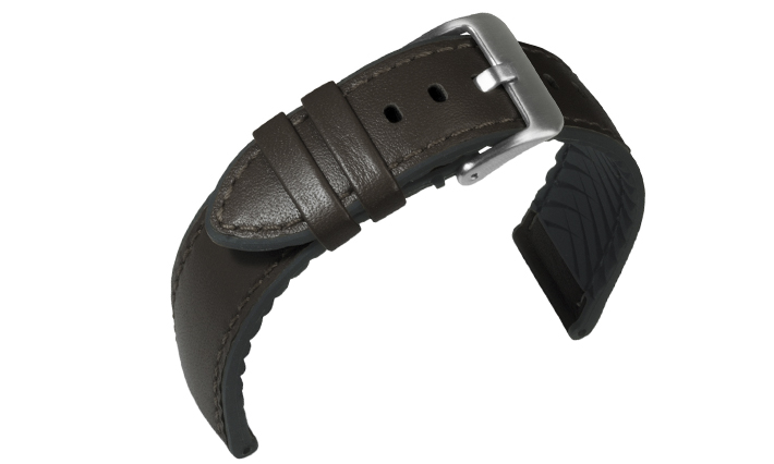 Horlogeband Waterproof James donkerbruin | voor Leer