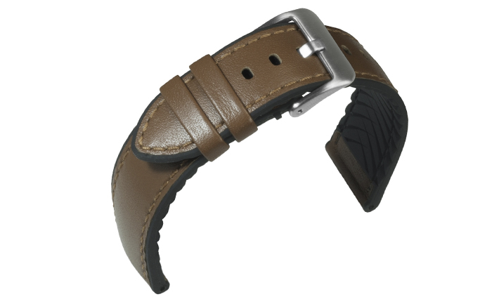 Horlogeband Waterproof James middenbruin | voor Leer