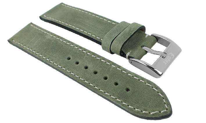 Horlogeband Vintage Nubuck groen voor Citizen De Horlogebanden