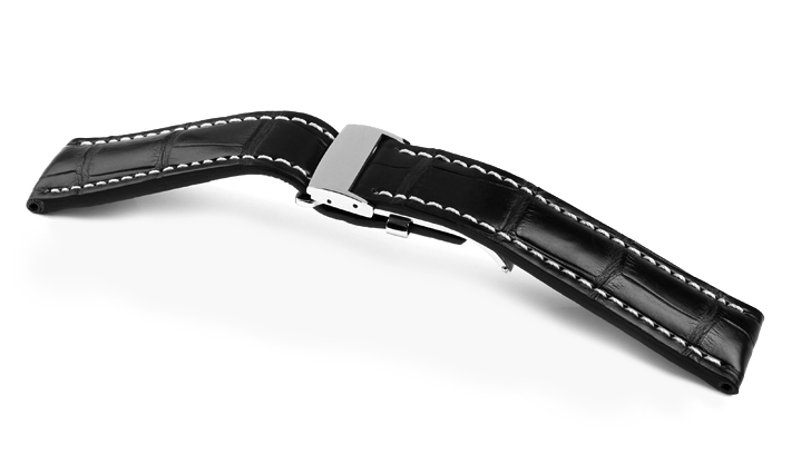 Horlogebandje Chronogrande Alligator zwart  | passend voor Breitling