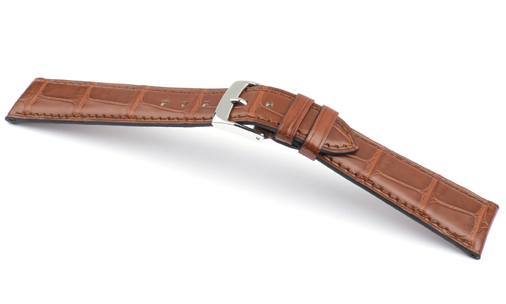 Horlogeband Alligator Classic Plat cognac | voor Glashütte Original