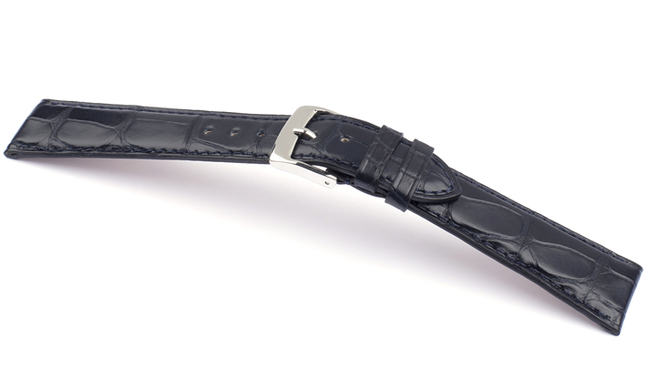 Horlogeband Alligator Classic Plat donkerblauw | voor Franck Muller 
