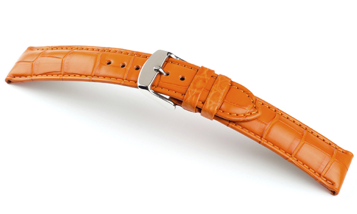 Horlogeband Louisiana oranje | voor Leer