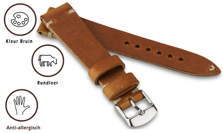 Horlogeband Tiber cognac | voor Rolex