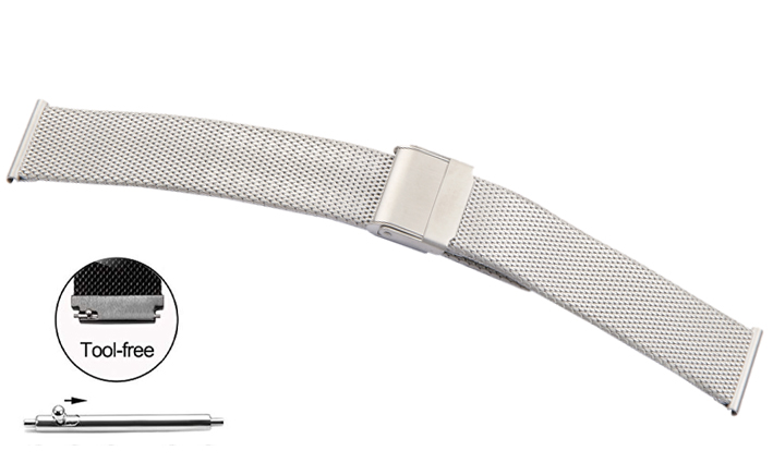 Horlogeband Easy Change Milanaise | passend voor Ticwatch 