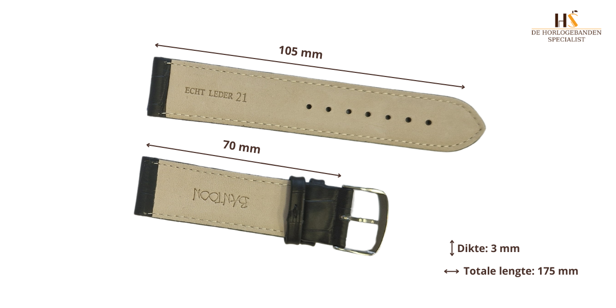 fossil leren horlogeband